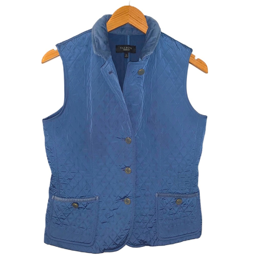Talbots Blue Quilted Vest Size XS